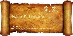 Hejja Krisztina névjegykártya